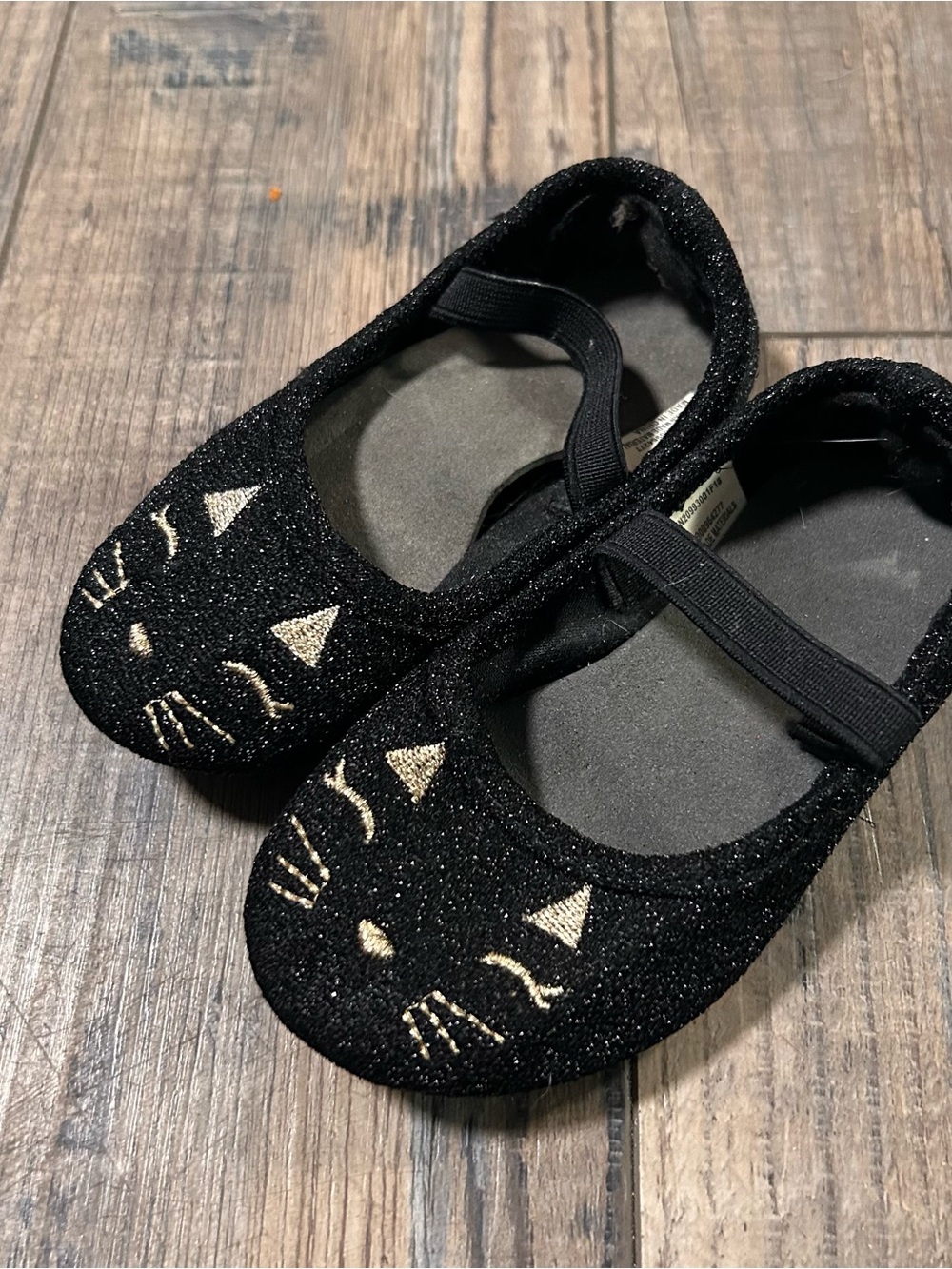Swiggles Toddler Girls Shoes Size 5 Black Cat  Flats  Glitter